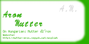 aron mutter business card